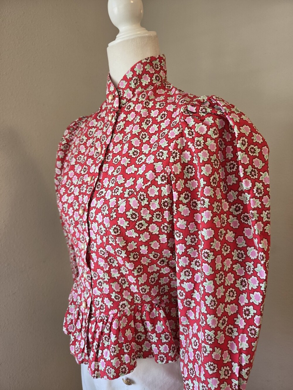 Batsheva Grace Red Floral Button Cotton Blouse Women's 0 NWT New - Picture 12 of 16